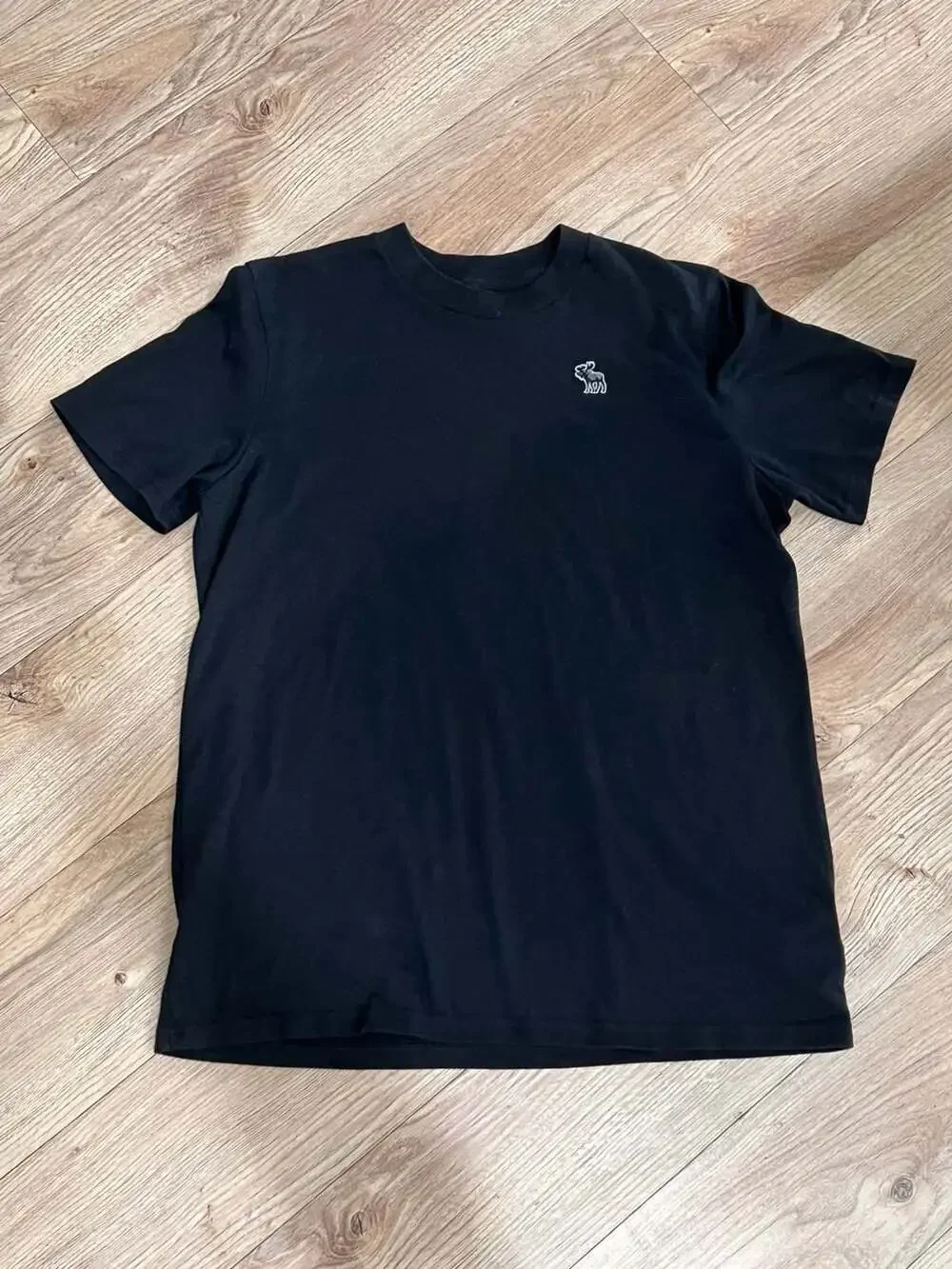 abercrombie kids A&F Essentials Logo Crew Neck T-Boys Shirt Black Size 17/18